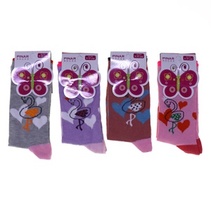 Pınar 0012 Kız Çocuk Mevsimlik Likralı Soket Çorap