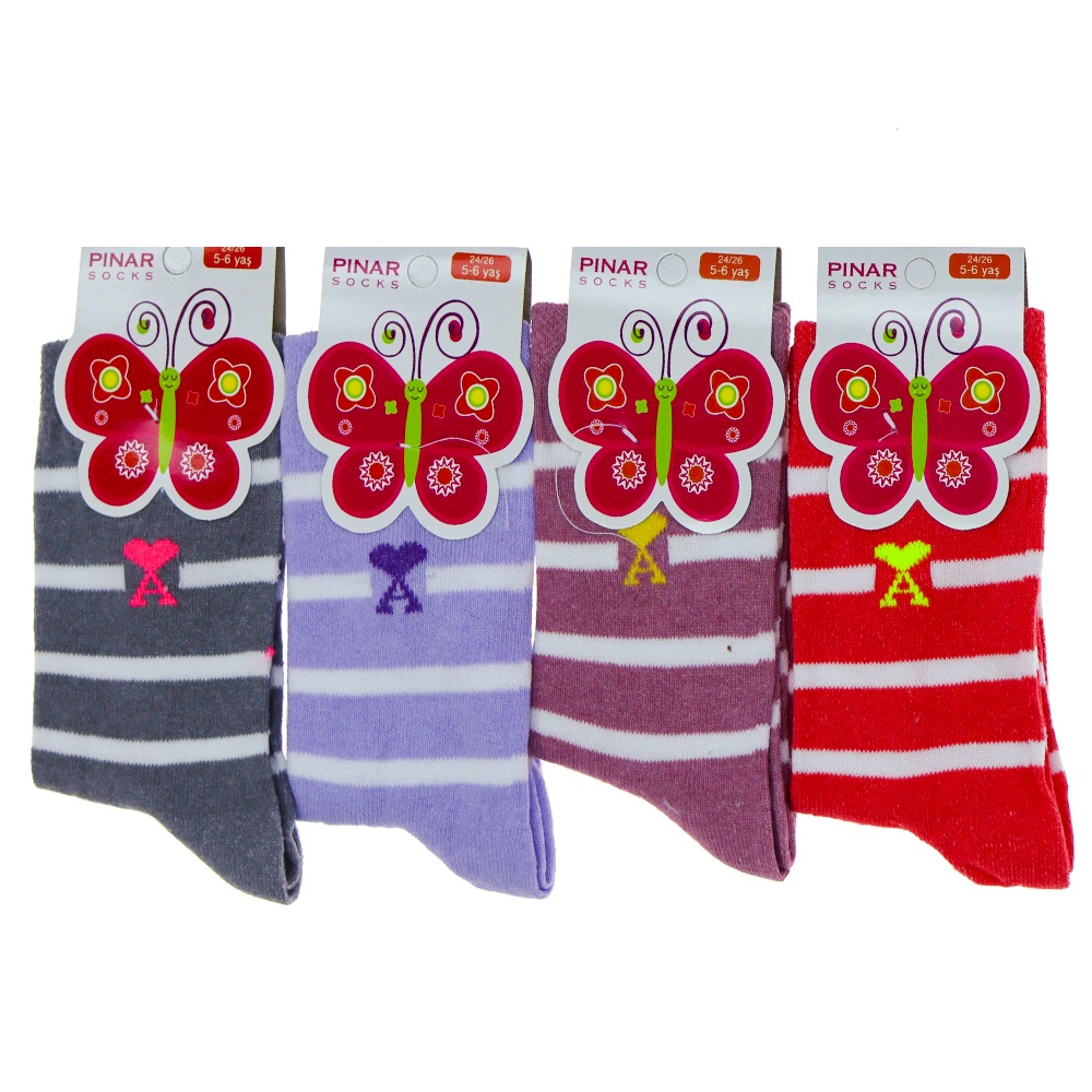 Pınar 0012 Kız Çocuk Mevsimlik Likralı Soket Çorap