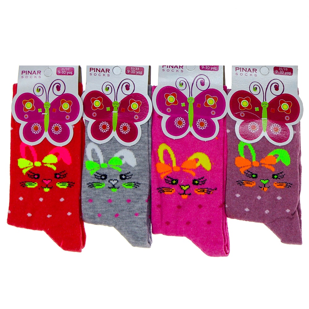 Pınar 0012 Kız Çocuk Mevsimlik Likralı Soket Çorap