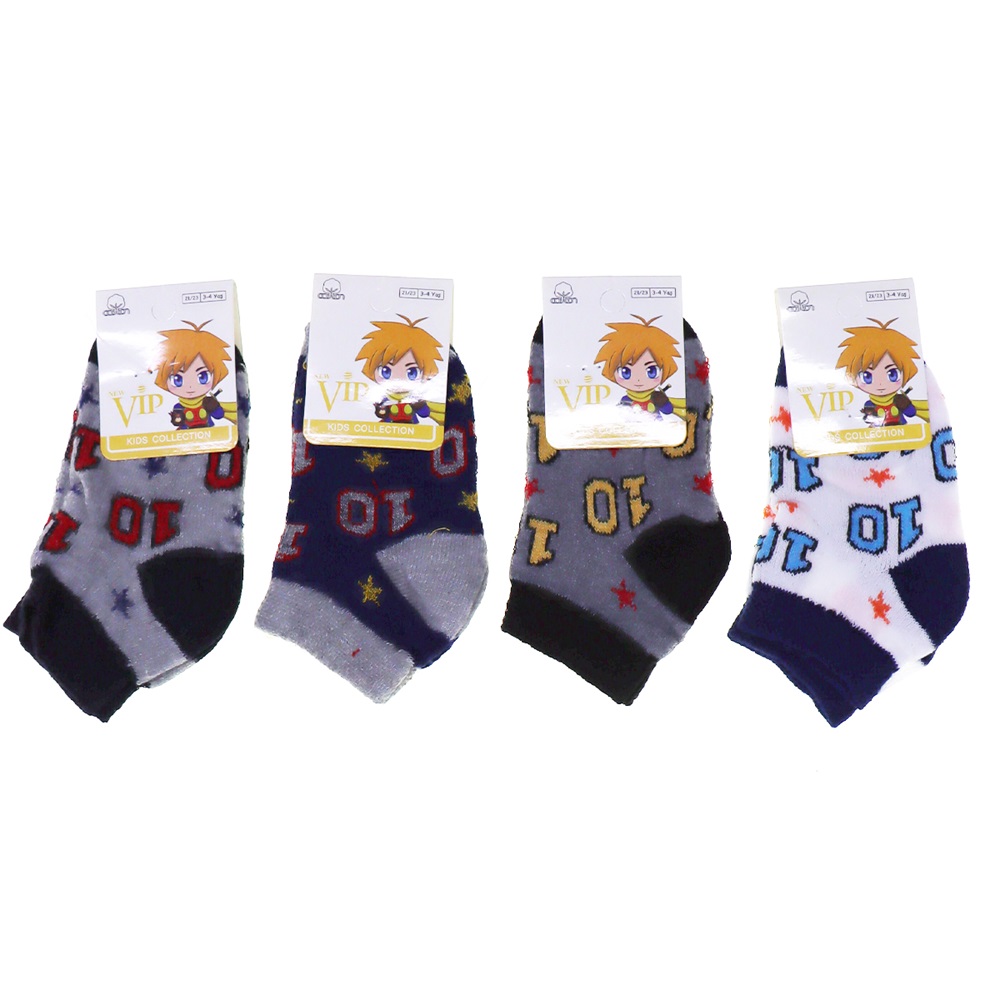 Vip 203 Desenli Mevsimlik Erkek Çocuk Patik Çorap -3-4 Yaş