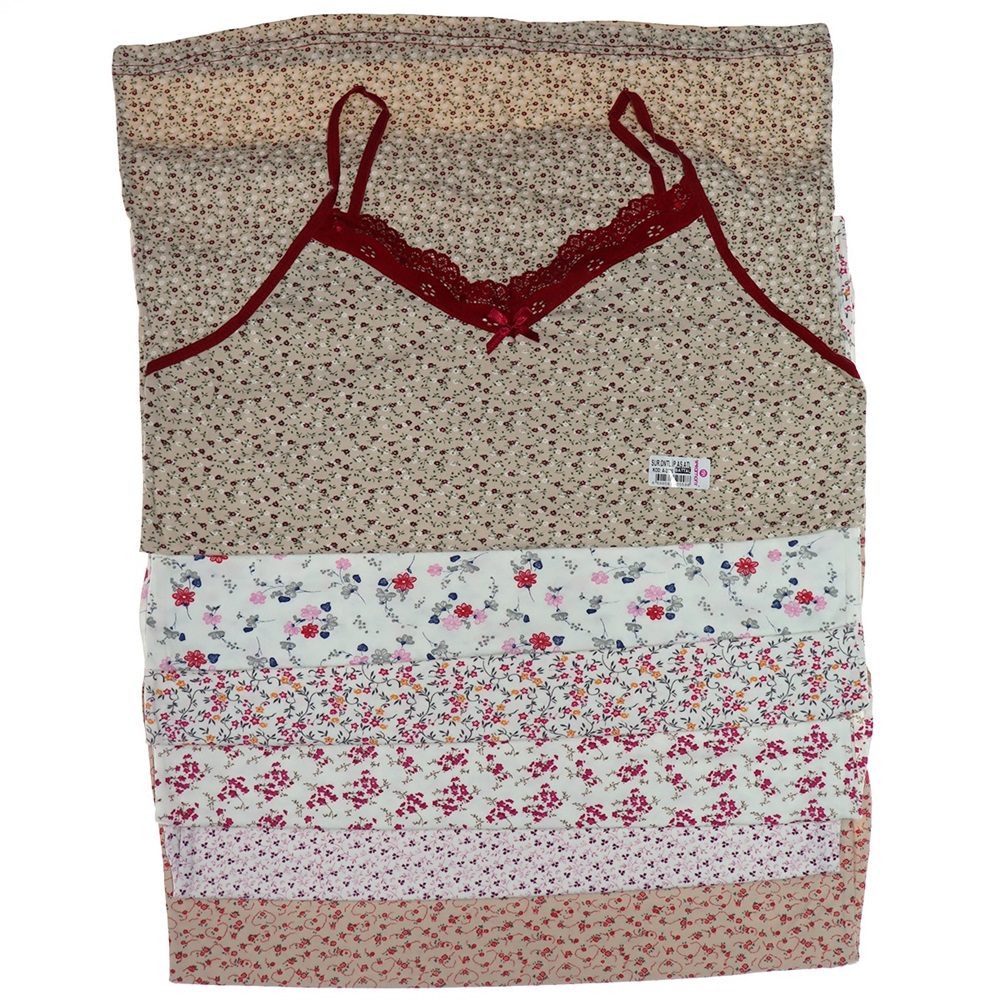 Seramony 2400 Bayan Penye Dantelli İp Askı Battal Atlet - Karışık Renk