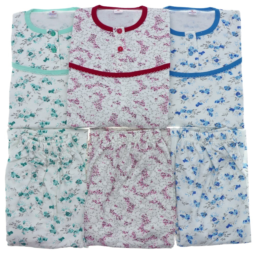YenTeks 105 Bayan 2 Düğmeli Şardonlu Pijama Takımı M-2XL - Karışık Renk - M-L-XL-2XL