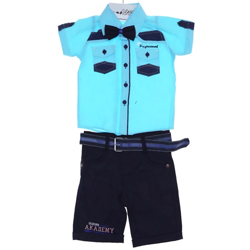 1109 Erkek Çocuk Cepli Gömlek 2li Takım 1-4 Yaş