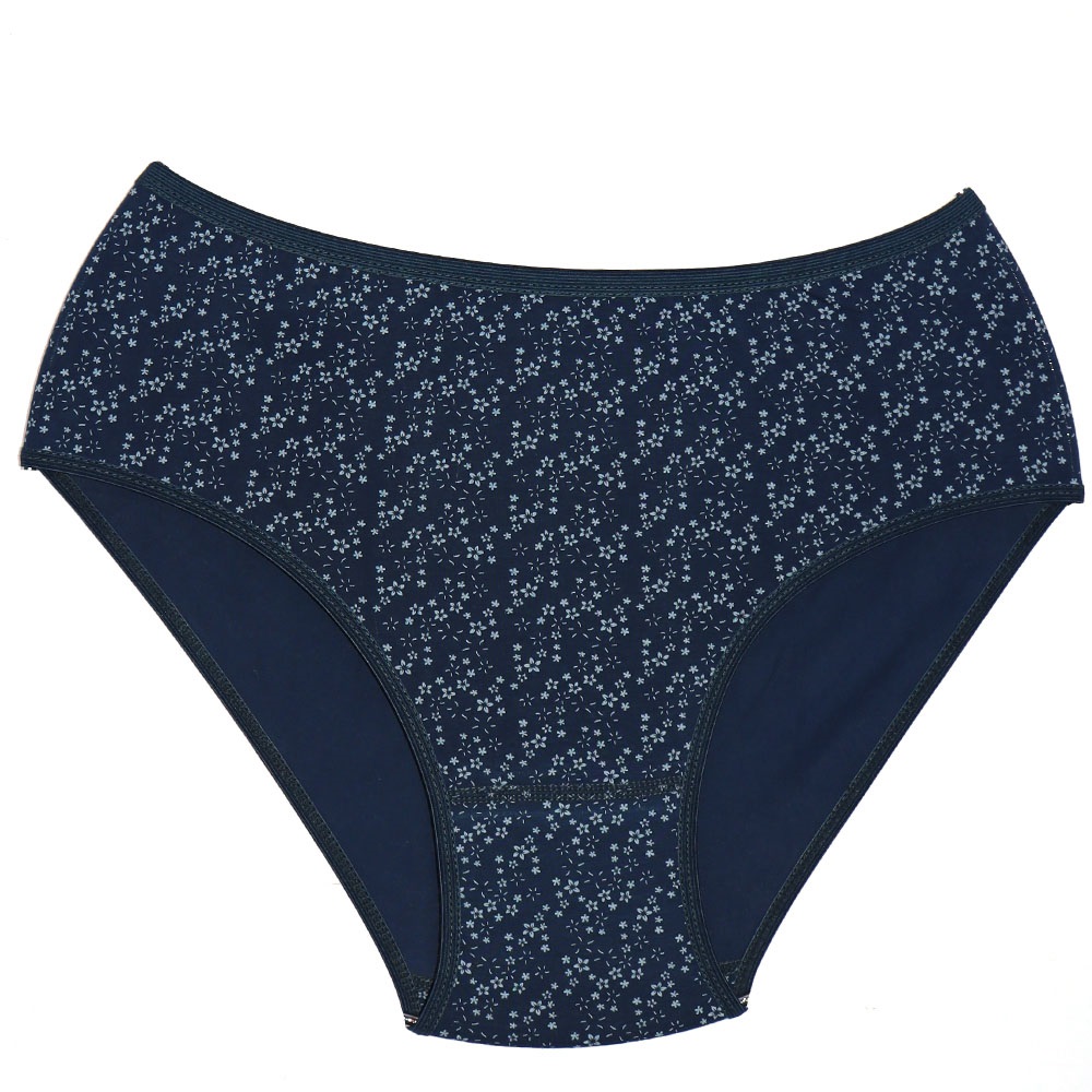 Seramony B-228 Bayan Desenli Empirme Bato 3XL - İndigo - 5607-İndigo-3XL