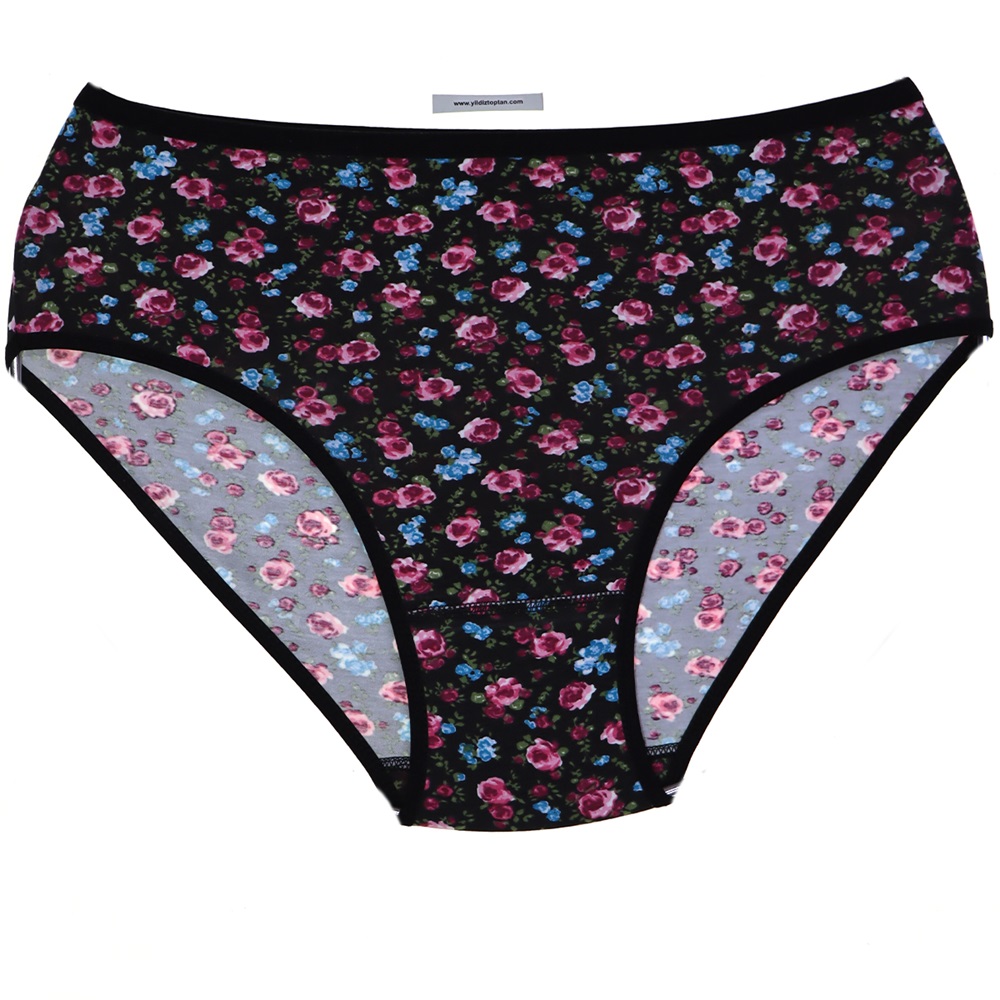 Seramony B-228 Bayan Desenli Empirme Bato 3XL - Siyah - 3XL