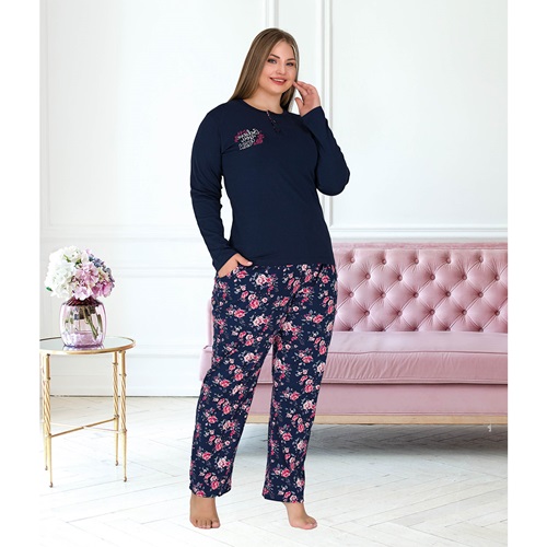 Berland 3319 Bayan Battal Modal U.Kol Pijama Takımı