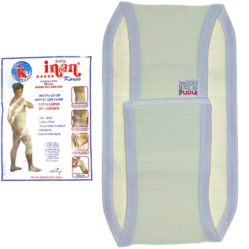 İnan 43 Erkek Tosyalı Ortopedik Cırtlı Bel Korsesi Battal - Krem - 8