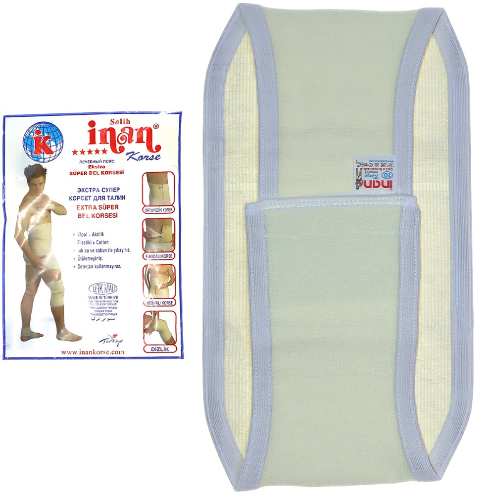 İnan 43 Erkek Tosyalı Ortopedik Cırtlı Bel Korsesi Battal - Krem - 9