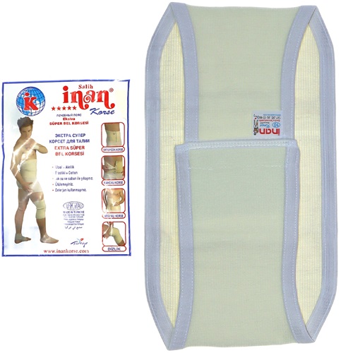 İnan 43 Erkek Tosyalı Ortopedik Cırtlı Bel Korsesi Battal - Krem - 9