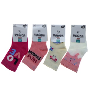 Panda P04 Kız Bebek Desenli Yıkamalı Soket Çorap