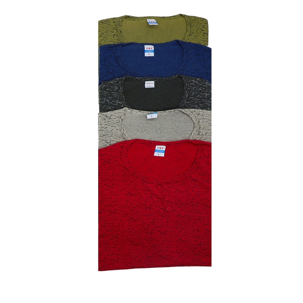 Bayan Kırçıllı 3 Düğmeli Bisiklet Yaka Anne Badisi - Karışık Renk - L-XL-2XL-3XL