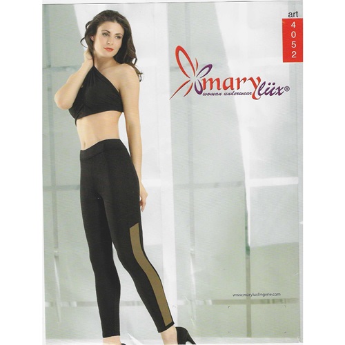 Mary Lüx 4052 Bayan Yan Tüllü Takma Kemer Sporcu Tayt - Siyah - S