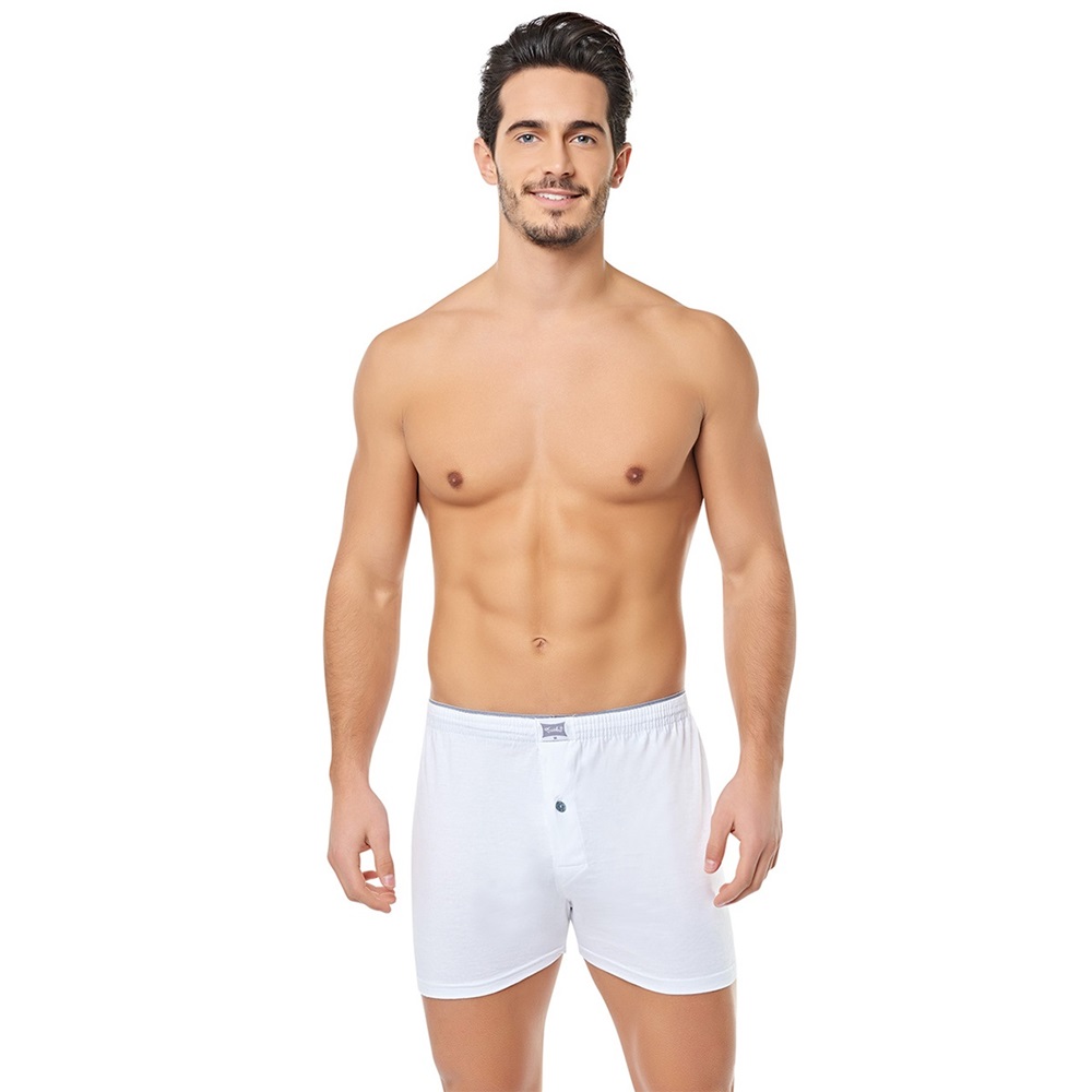 Tutku 0117 Battal Erkek Penye Düz Boxer - Gri - XXL