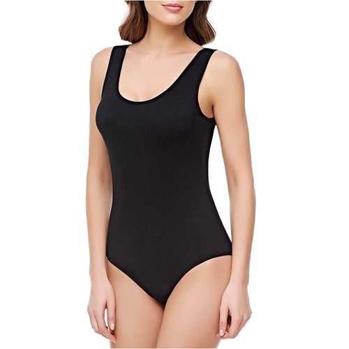 Tutku 0149 Bayan Geniş Askılı Çıtçıtlı Badi Battal - Siyah