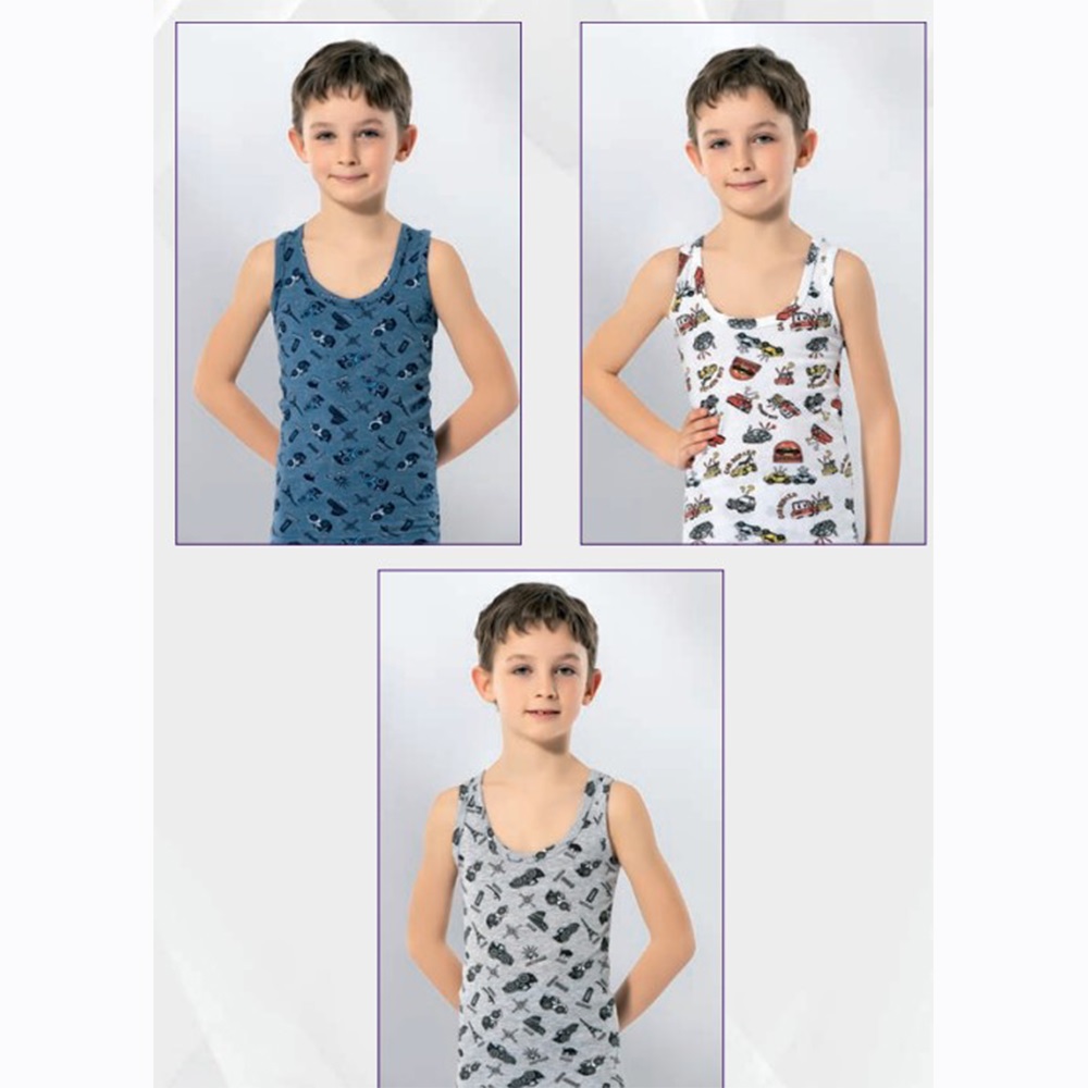 Kota 1014 Erkek Çocuk Baskılı Atlet (6 Lı)