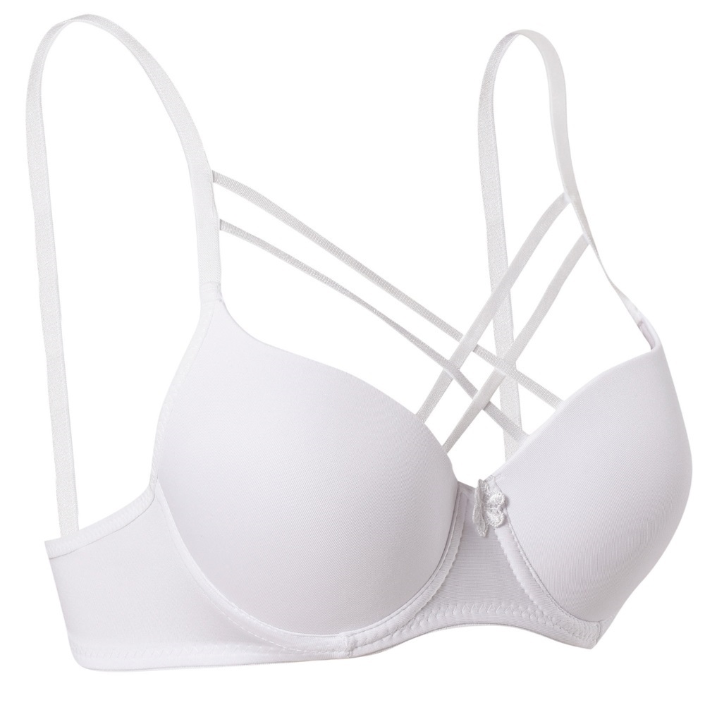 Ebru 1110 Bayan Silikonlu Desteksiz Mikro Tulumlu Çapraz Sütyen - Beyaz