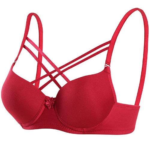 Ebru 1110 Bayan Silikonlu Desteksiz Mikro Tulumlu Çapraz Sütyen - Bordo
