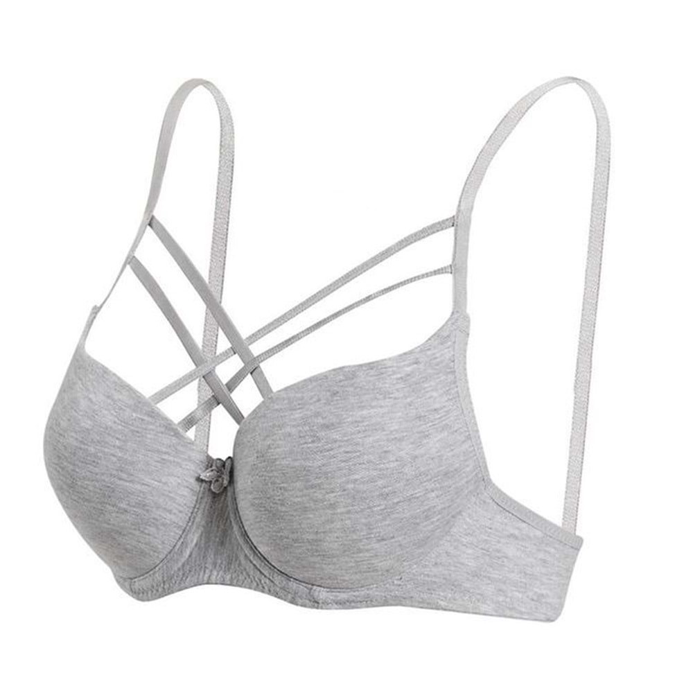 Ebru 1110 Bayan Silikonlu Desteksiz Mikro Tulumlu Çapraz Sütyen - Gri - 75-85-90-95