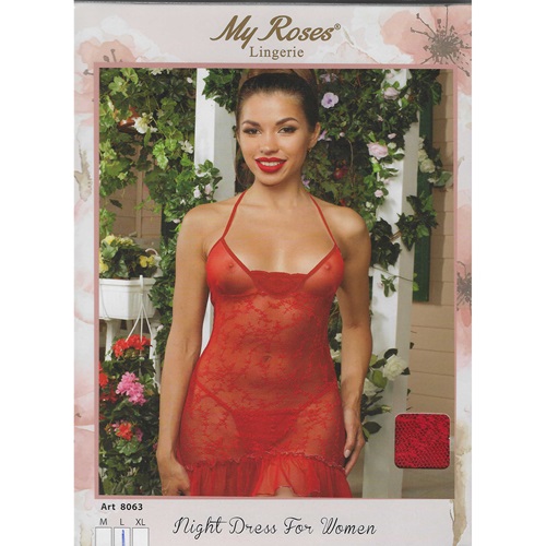 My Roses 8063 Tül Fantezi Gecelik
