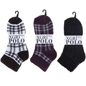 XGri Polo B-7 Bayan Desenli Likralı 3 Lü Patik Çorap - Karışık Renk - ASORTİ