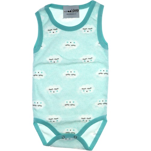 202 Bulut Desen Askılı Çocuk Çıtçıtlı Badi 1-1,5,2 Yaş