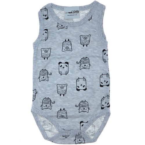 Desenli Askılı Çocuk Çıtçıtlı Badi 3-6-9 Ay