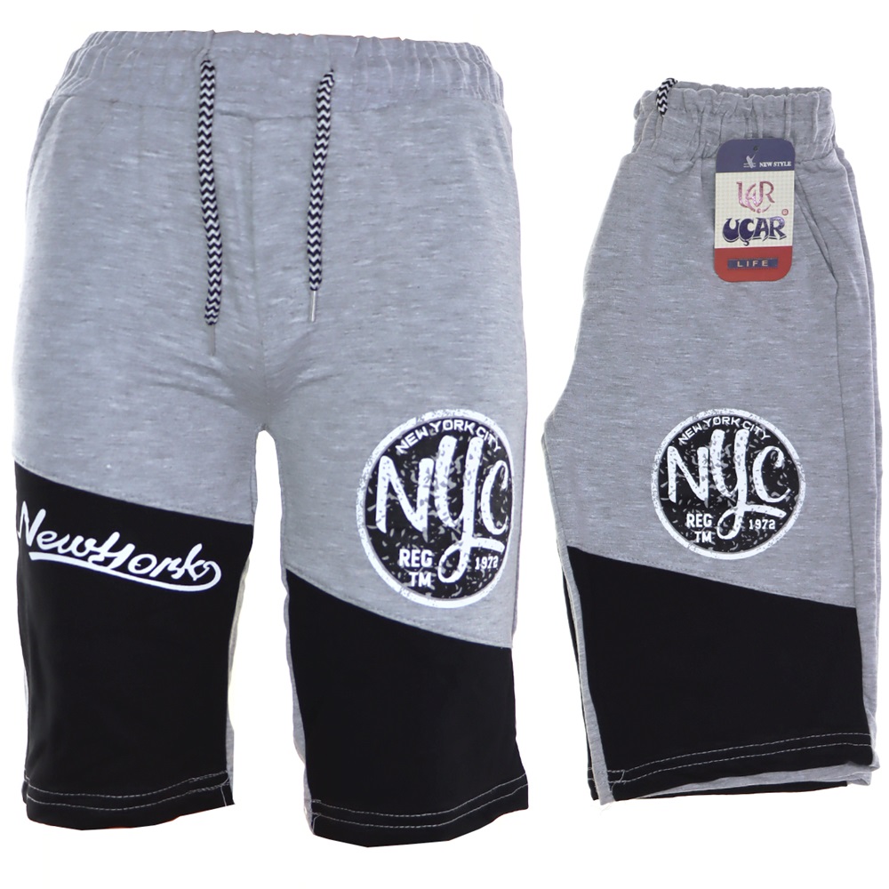 542-1 Kompakt New York City Baskılı Erkek Çocuk Kapri 5-8 Yaş