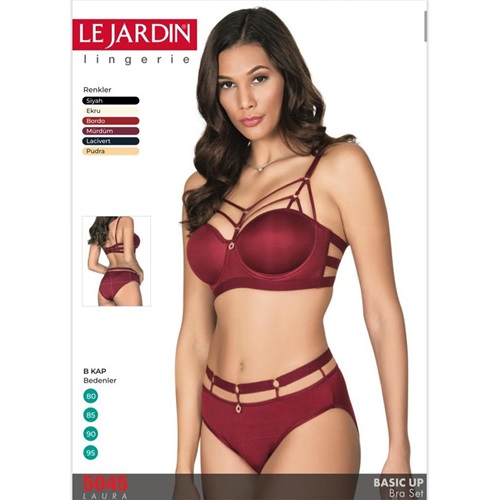 Le Jardin 5045 Bayan Basıc Sütyen Takım - Bordo - 95