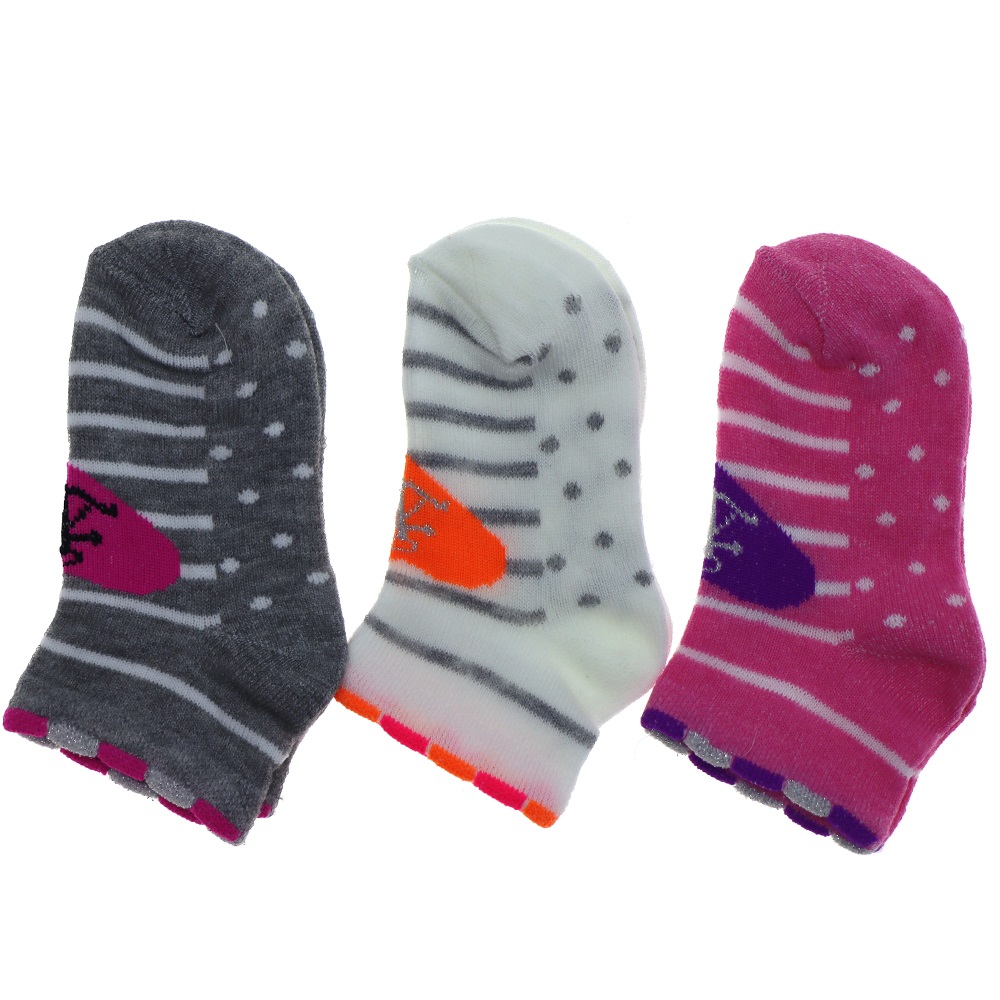 XGri Polo Ç-3 Kız Çocuk Desenli Likralı Patik Çorap
