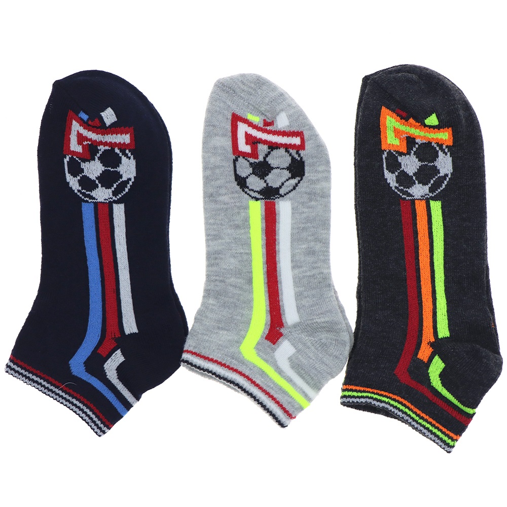 XGri Polo Ç-3 Erkek Çocuk Desenli Likralı Patik Çorap