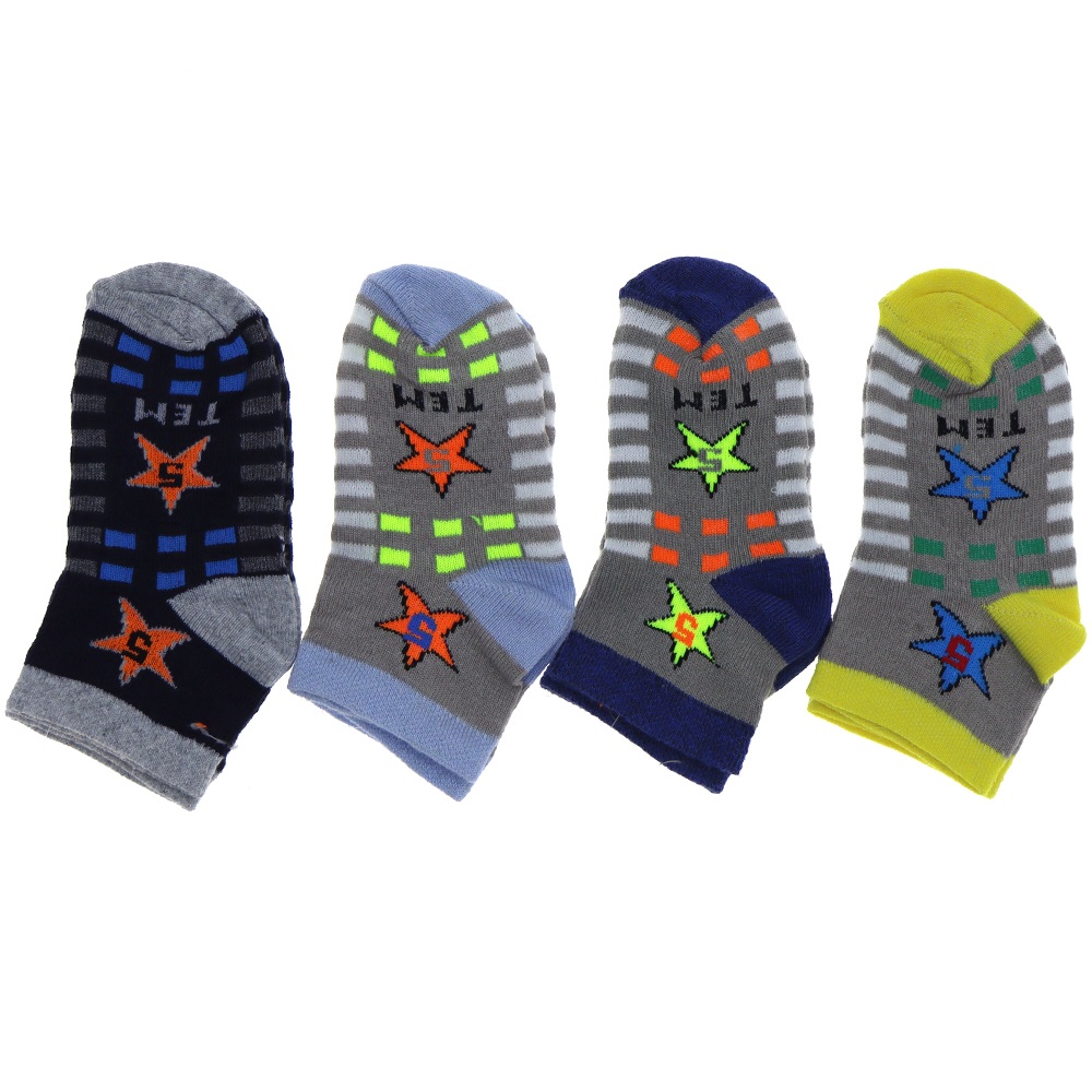 XGri Polo Ç-3 Erkek Çocuk Desenli Likralı Patik Çorap