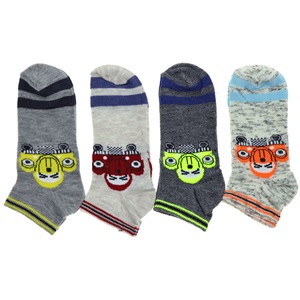 XGri Polo Ç-3 Erkek Çocuk Desenli Likralı Patik Çorap