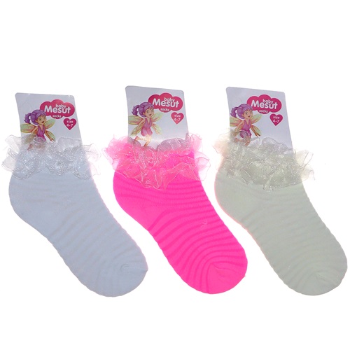 Mesut Kız Çocuk Aksesuarlı Patik Çorap