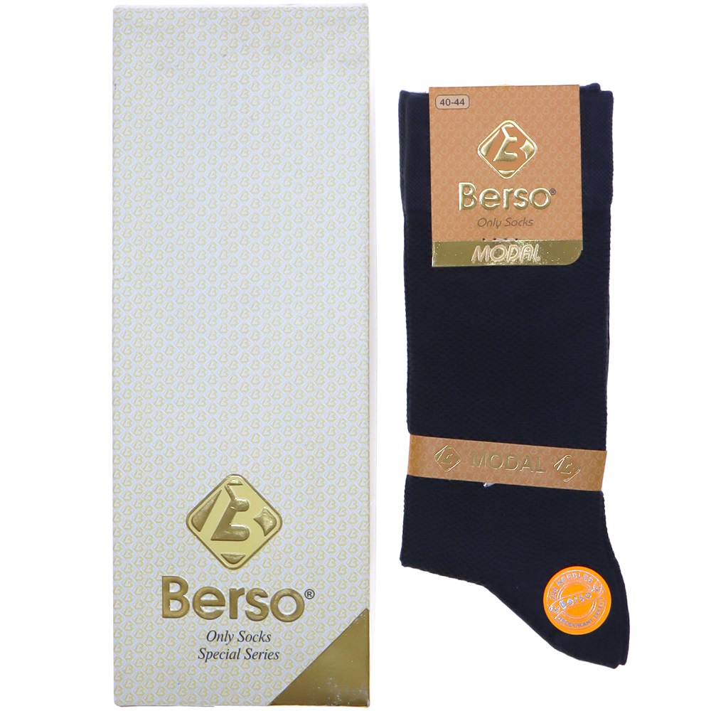 Berso 5091 Erkek Likralı Modal Soket Çorap - Füme-Siyah - PAKET İÇİ TEK RENK