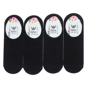 Özsa 5422 Bayan Likralı Açık Babet Çorap - Siyah - PAKET İÇİ TEK RENK