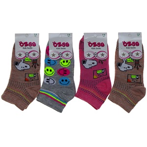 Özsa Desenli Likralı Etiketli Kız Çocuk Patik Çorap