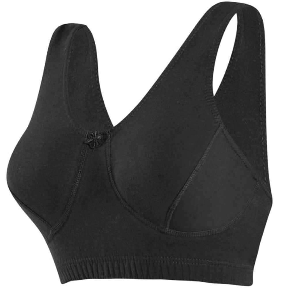 2501 Renkli Battal Penye Body Sütyen - Siyah-100