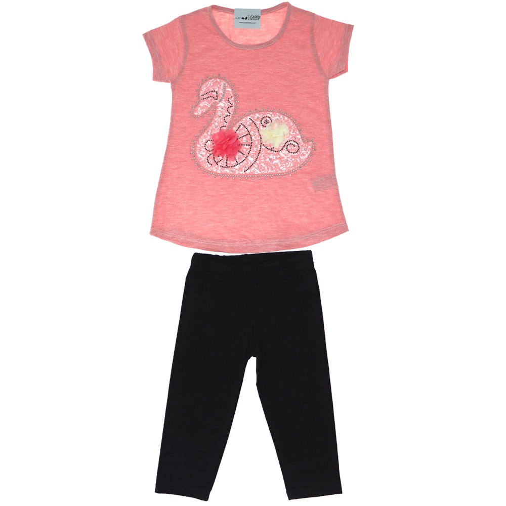 2456 Ördek Taşlı Taytlı Kız Çocuk Takım 3-6 Yaş