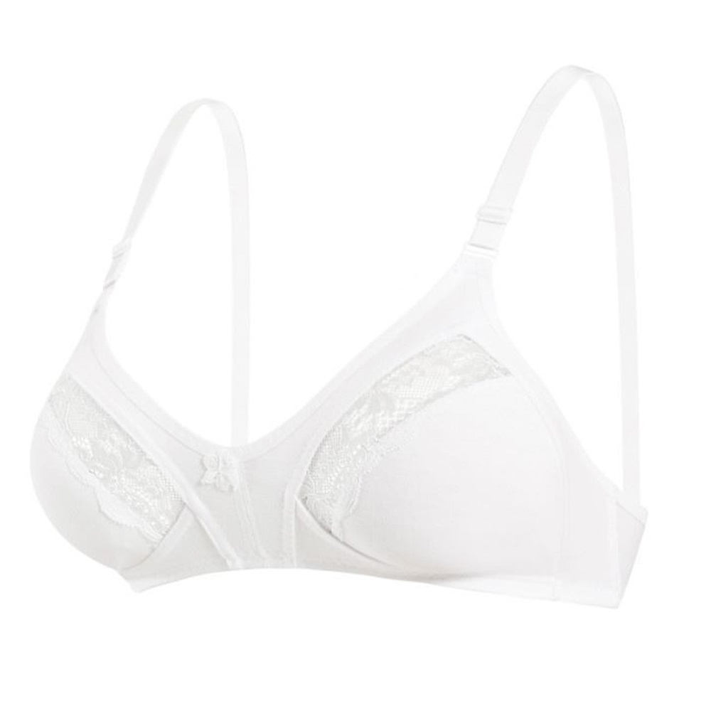 1007 Bayan Toparlayıcı Penye Ara Dantel Sütyen - Beyaz - 85