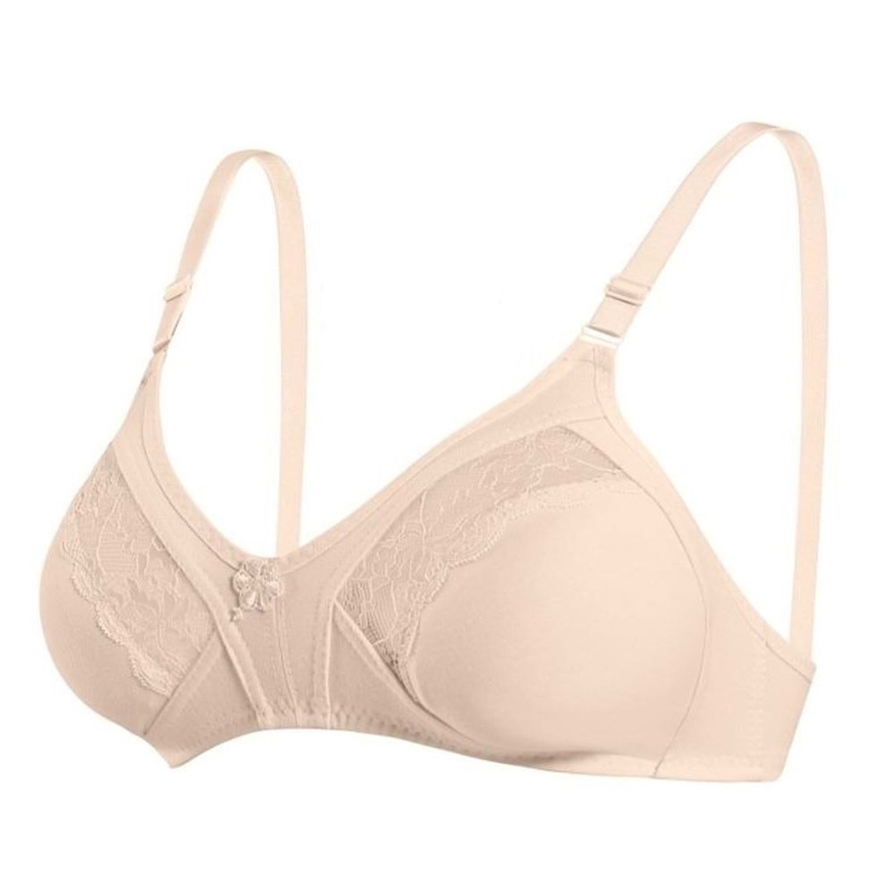 1007 Bayan Toparlayıcı Penye Ara Dantel Sütyen - Ten - 80