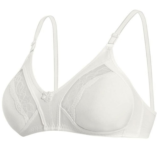 1007B Bayan Toparlayıcı Penye Ara Dantel Battal Sütyen - Ekru - 110