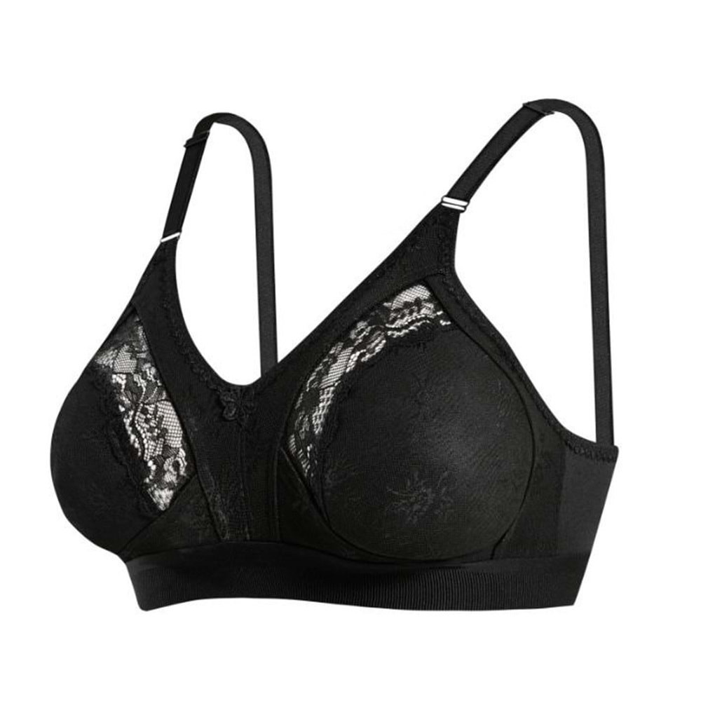 Bayan Toparlayıcı Geniş Lastik Lez Ara Dantel 1009-1009B Sütyen - Siyah - 85 -110 BEDEN