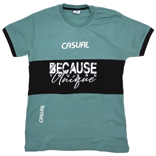 4266 Club Casual Baskılı Likralı Penye Çocuk Tshirt Tişört 12-16 Yaş