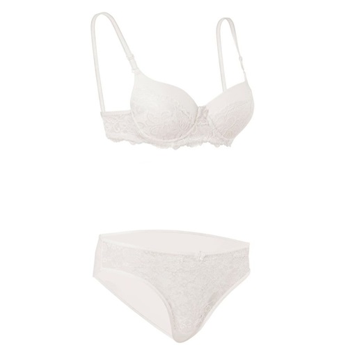 8059 Silikonlu Dolu Yarı Dantel Takım Sütyen(Destekli)