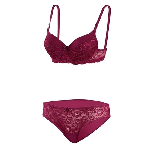 8059 Silikonlu Dolu Yarı Dantel Takım Sütyen(Destekli)