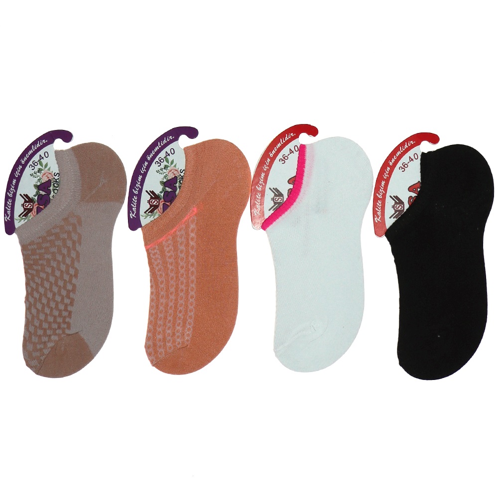Özsa 9559 Bayan Likralı Sneakers Çorap - Karışık Renk