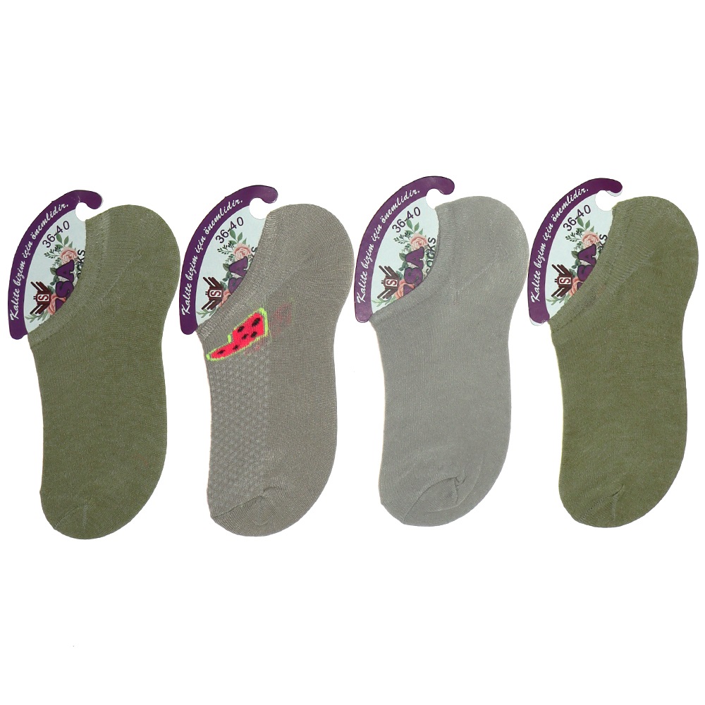 Özsa 9559 Bayan Likralı Sneakers Çorap - Yeşil