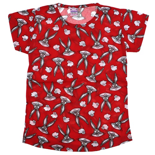 Bugs Bunny Baskılı Kız Çocuk Tshirt Tişört 2-9 Yaş