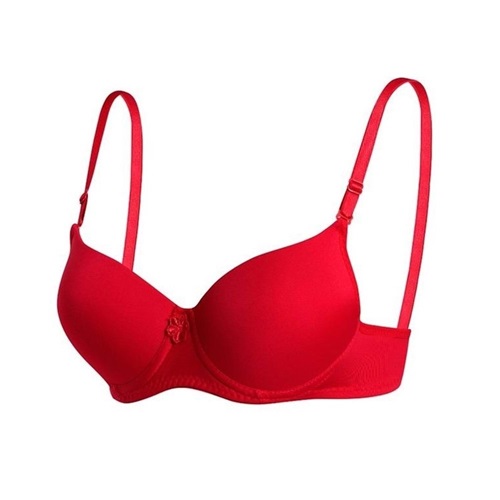 1105 Silikonlu Boş Mikro Tulumlu Desteksiz Sütyen - Kırmızı - 75-80-85-90-95