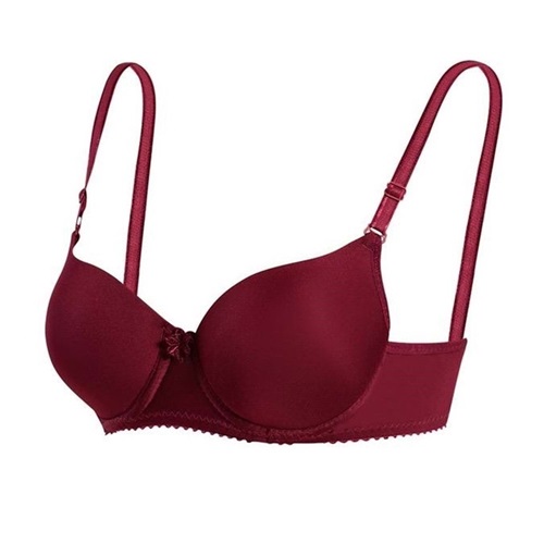 1105 Slikonlu Boş Mikro Tulumlu Desteksiz Sütyen - Mürdüm - 75-80-85-90-95